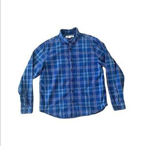 Old Navy Men’s XL Reg Fit Blue Plaid Long Sleeved Button Down Everyday Shirt